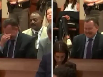 In this video going viral, this man couldn't stop himself from laughing during Johnny Depp and Amber Heard trial. His laugh was so contagious that everyone around him started laughing too. 