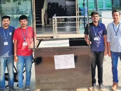 Karnataka Engineering College Student Built Mobile Refrigerator 