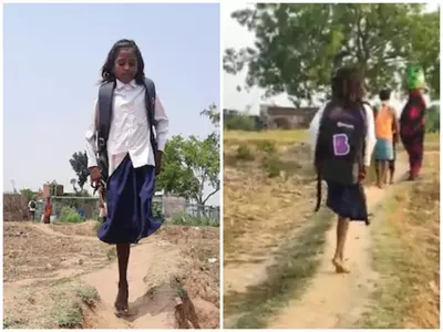 bihar seema hops to school on one leg 