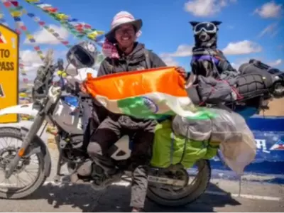 Man Travels With Dog To Ladakh On Bike