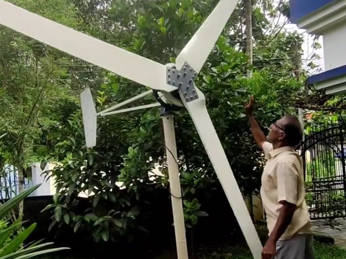 This Kerala Man Has Designed A Homemade Wind Turbine That Can Meet A Households Energy Needs image