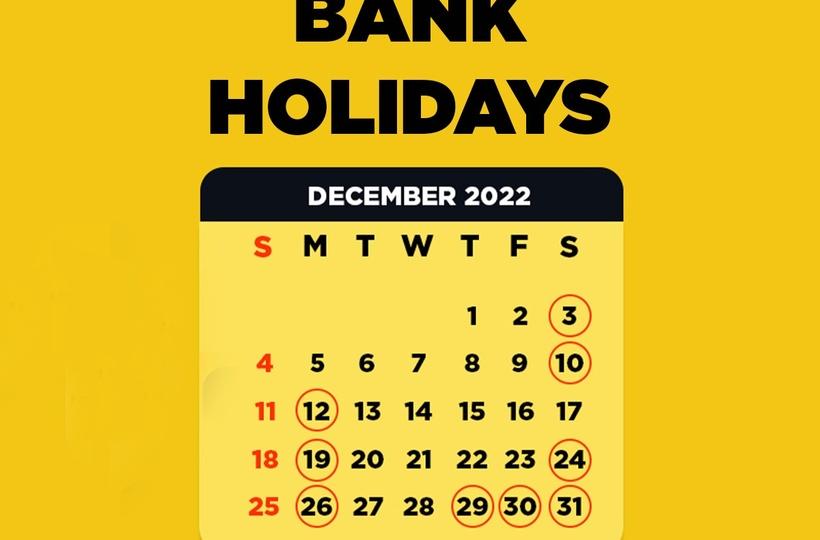 holiday december calendar 2022