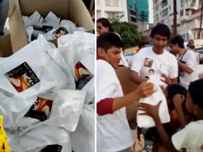 Shah Rukh Khan fans distribute food packets