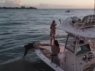 Florida Man Jumps In The Ocean 