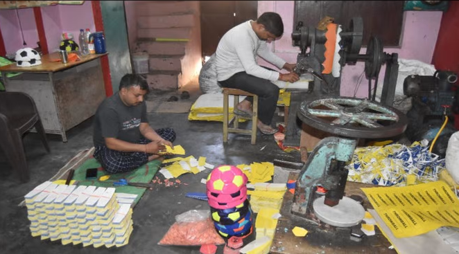 uttar pradesh village manufactures football for a living 