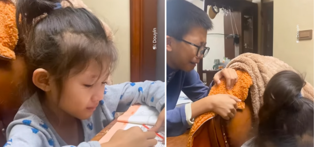 Boy Cries While Teaching His Sister Math