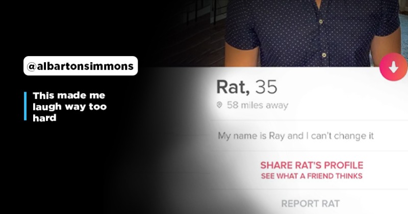 Ray Not Rat: Man Made Hilarious Name Typo On Tinder