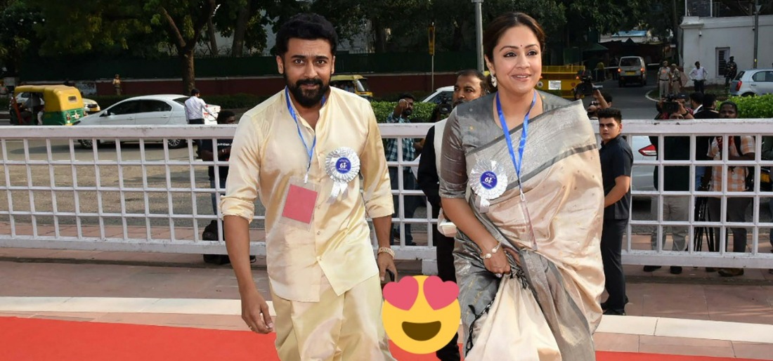 National Film Awards Power Couple Suriya Jyothika Receive Their Awards