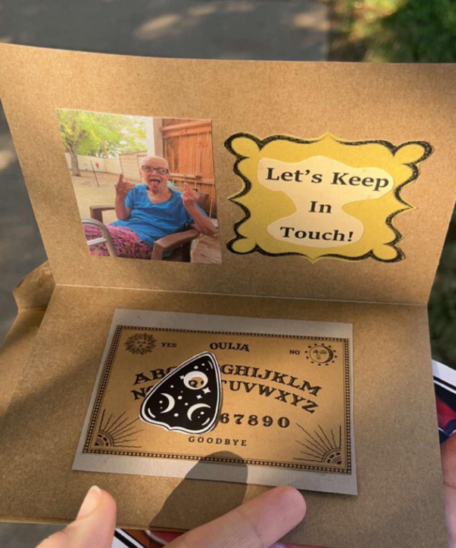 Grandma Makes Ouija Board Goodbye Cards For Her Mourners
