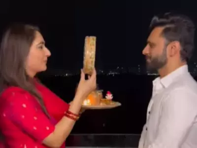 'It's About Being Equals', Say Fans As Rahul Vaidya Touches Disha Parmar's Feet On Karwa Chauth
