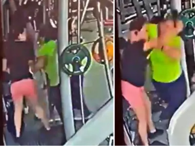 Women Fight Over Gym Equipment