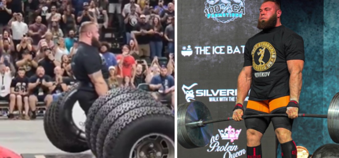 Oleksii Novikov Deadlifts Hummer Tyres Weighing 1210lbs