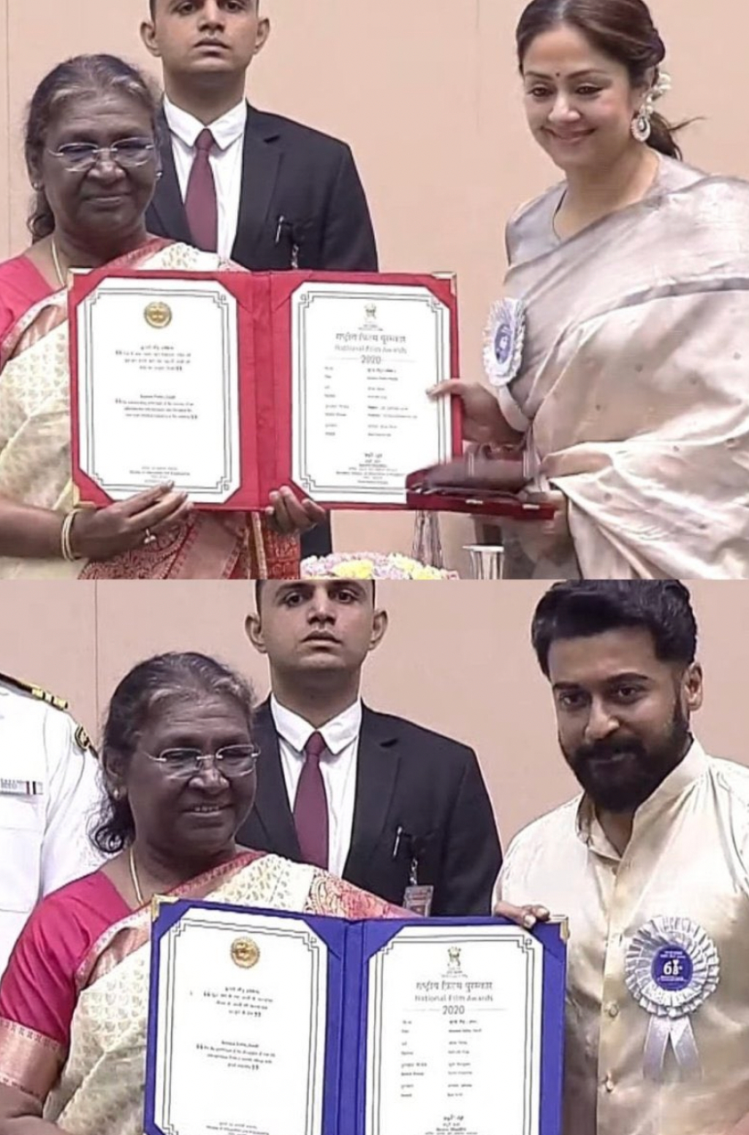 National Film Awards: Power-Couple Suriya-Jyothika Receive Their Awards ...