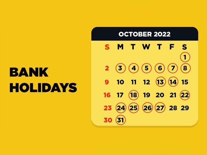 Bank Holidays October 2022 21 दिनों के लिए बंद रहेंगे बैंक, फटाफट