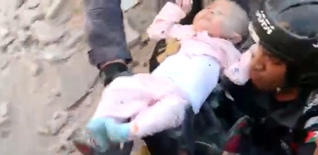 Baby Pulled Out Of Rubble Alive 30 Hours After A Building Collapse