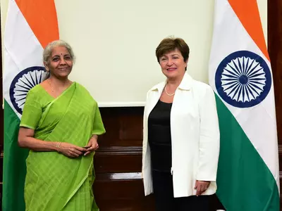 imf chief with india fm