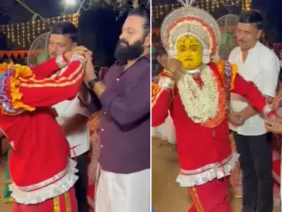 Rishab Shetty Attends Bhoota Kola Festival Ahead Of 'Kantara 2' Shoot, Video Goes Viral Online