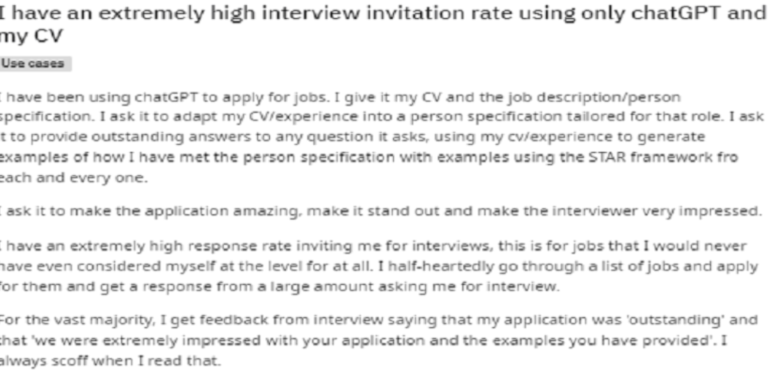 Reddit User Asks ChatGPT To Make Him An 'Outstanding CV'