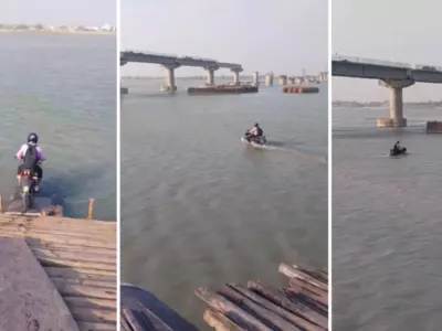 Daring Motorcyclist Goes Viral for Riding Through River How Did He Do It
