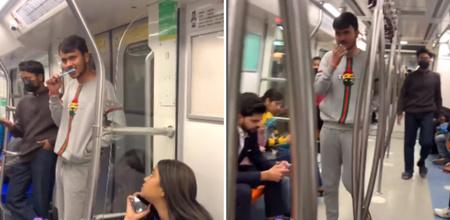 Hygiene First Delhi Metro Commuter Brushes Teeth, Gets Internet Fame