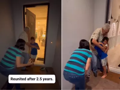 Long-Awaited Reunion Grandfather and Grandsons Share Touching Moment After 2.5 Years Apart