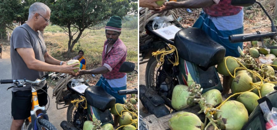Viral Photo Coconut Vendor Accepts UPI Payments