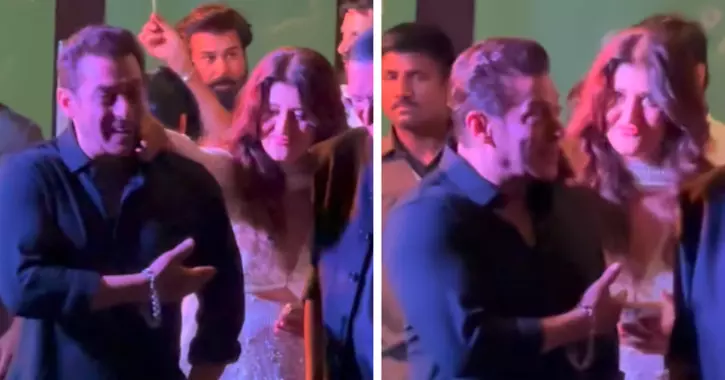 Salman Khan Smiles Ear To Ear Big As Sangeeta Bijlani Playfully Punches Him
