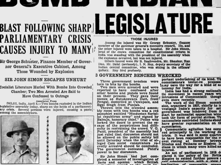 bhagat singh batukeshwar dutt assembly bombing