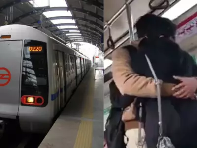 couple kissing in delhi metro 