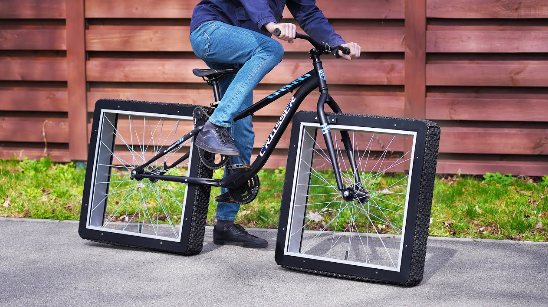engineer designs square wheeled bicycle viral video