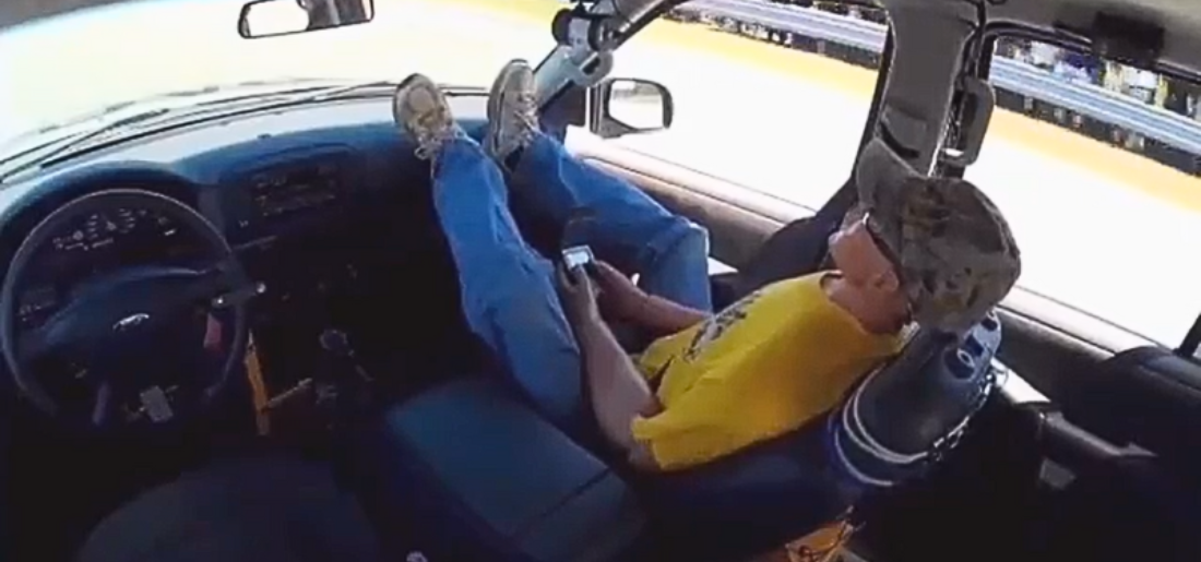 Feet Up On The Dashboard While Driving Is A Bad Idea