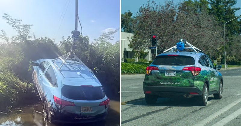 Google Street View Car Crashes Into Creek After Police Chase 2 64cccd3b2ae0f 
