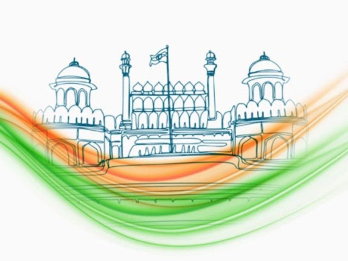 India independence day celebration on 15 august with taj mahal bacground  9967526 Vector Art at Vecteezy