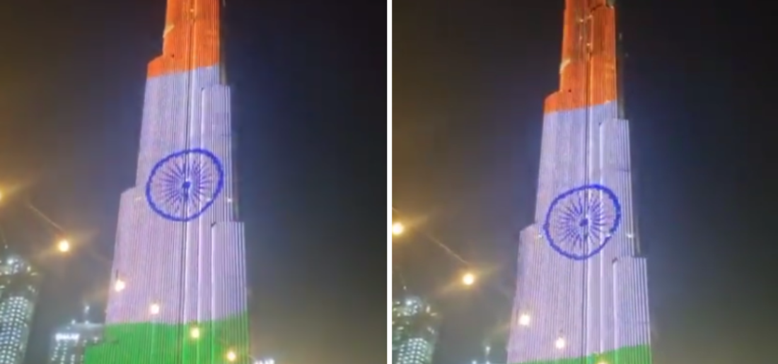 Burj Khalifa Displays Indian Flag On Independence Day