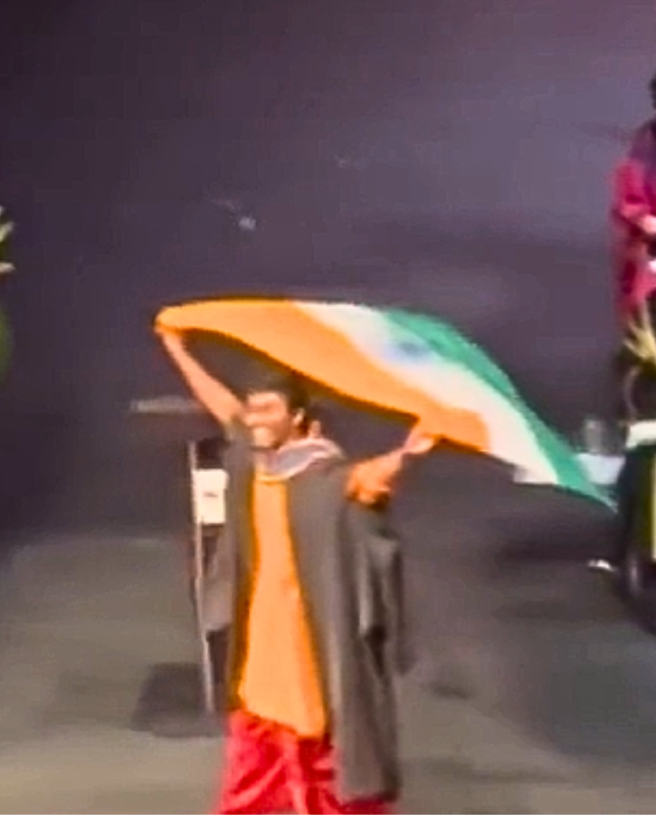 Indian Student Waves Tricolour Flag At Graduation Ceremony