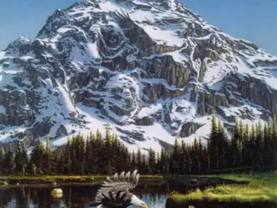 It Takes Less Than 10 Seconds To Spot The Second Eagle On This Mountain In This Optical Illusion