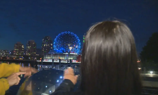 On Thursday, Science World Switched Back The Iconic Dome Lights