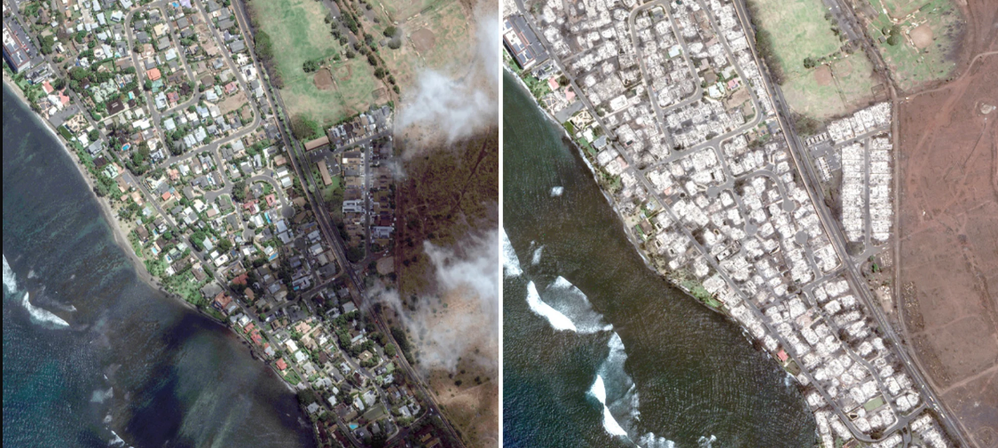 Satellite images capture wildfire devastation in Lahaina