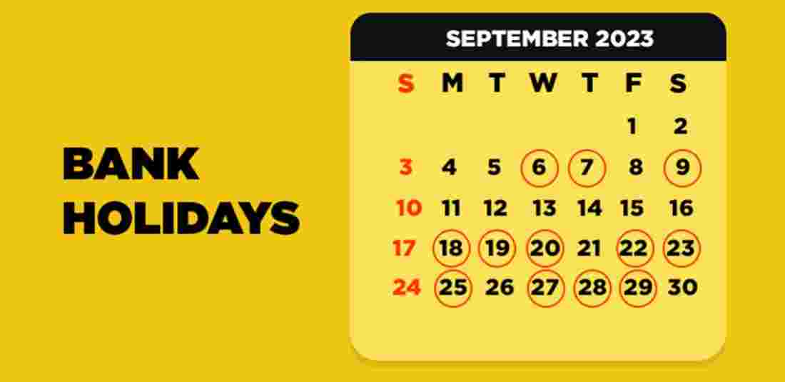 List Of Bank Holidays In September 2023 Banks Will Be Closed For 16 Days list-of-bank-holidays-in-september-2023-banks-will-be-closed-for-16-days