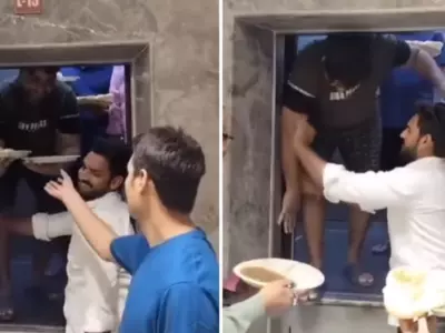 An Online Video Shows A Family Trapped In A Lift With Plates Of Chole Bhature