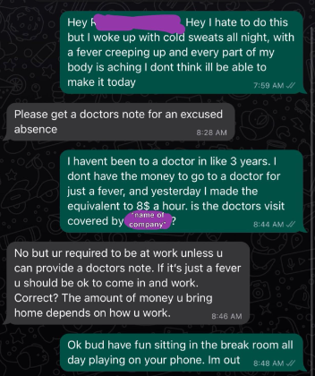 Employee quits after his boss asks for a doctor