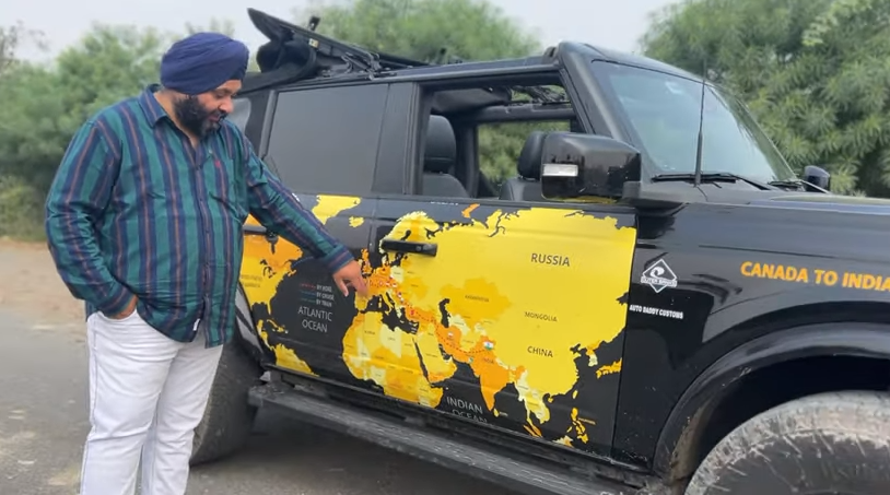 He drove 19,000 kilometers from Canada to India in 40 days, spending more than Rs 2,500,000 and crossing 18 countries along the way.