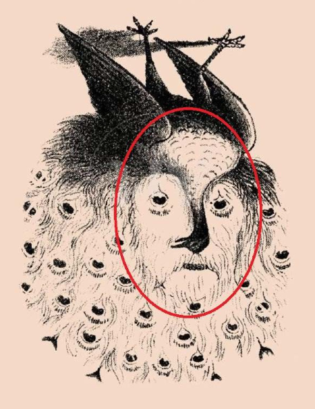 Intelligence test with optical illusion Find the hidden face