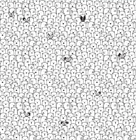 Find the dog among the polar bears in this optical illusion