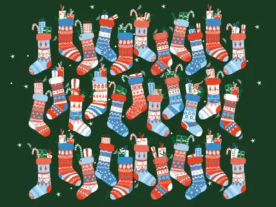 Spot The Mini-Santa In The Stockings Hung With Care This Christmas In This Optical Illusion