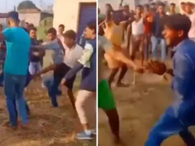 Villagers Thrash Thief After Catching Him In Viral Video Internet Is Divided