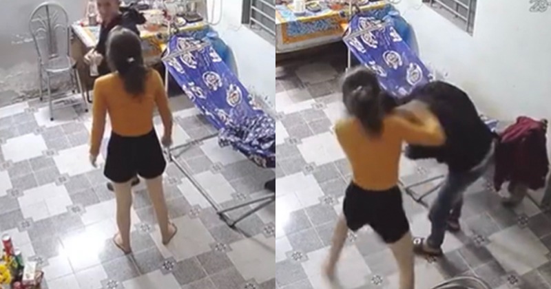 Woman Punches And Kicks Husband After He Returns Home Late