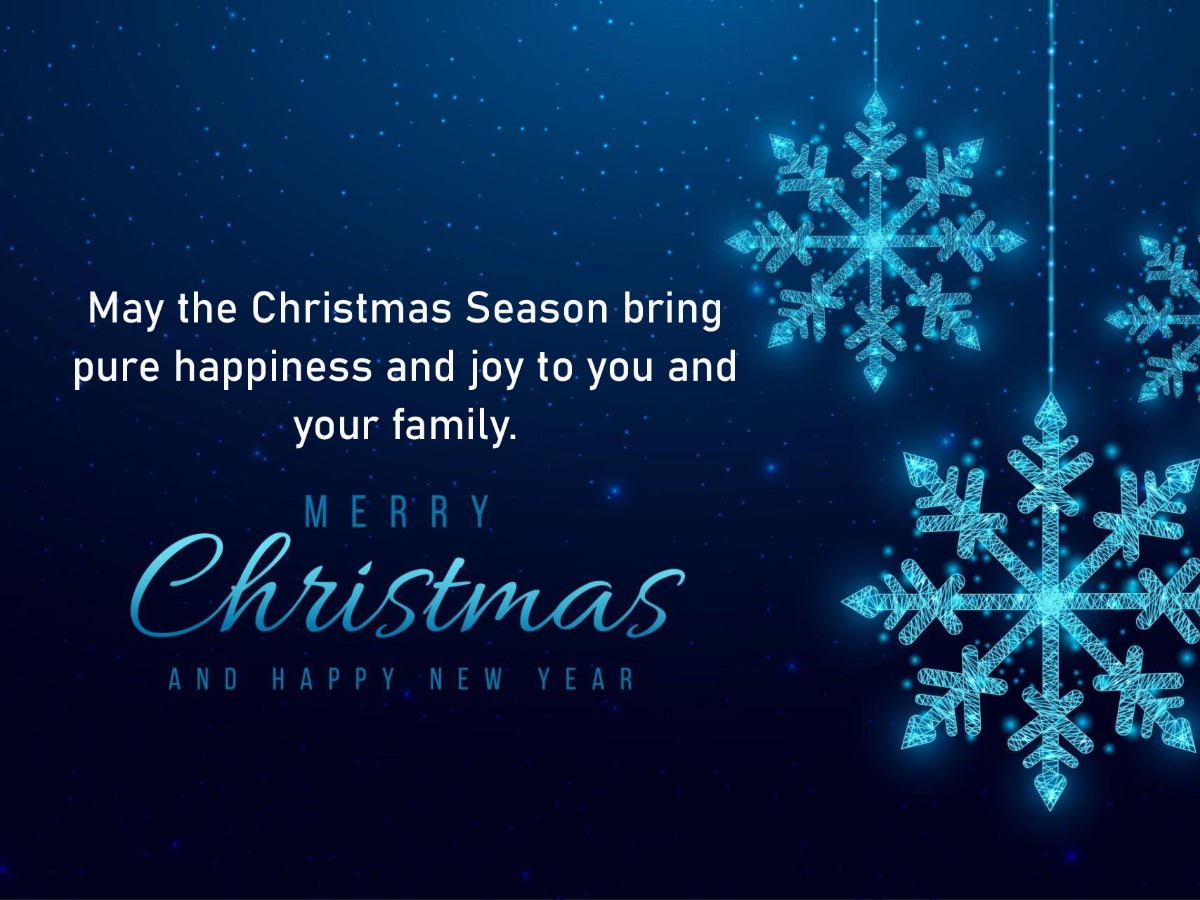 Merry christmas and happy store new year message