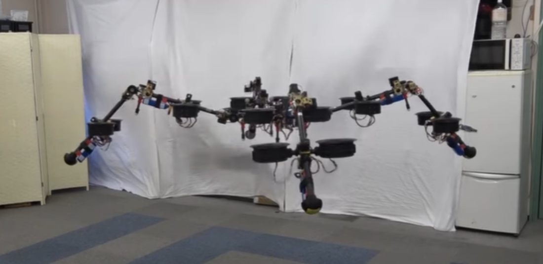 Watch This Spider-Like Flying Robot Take Off With Its 16 Thrusters