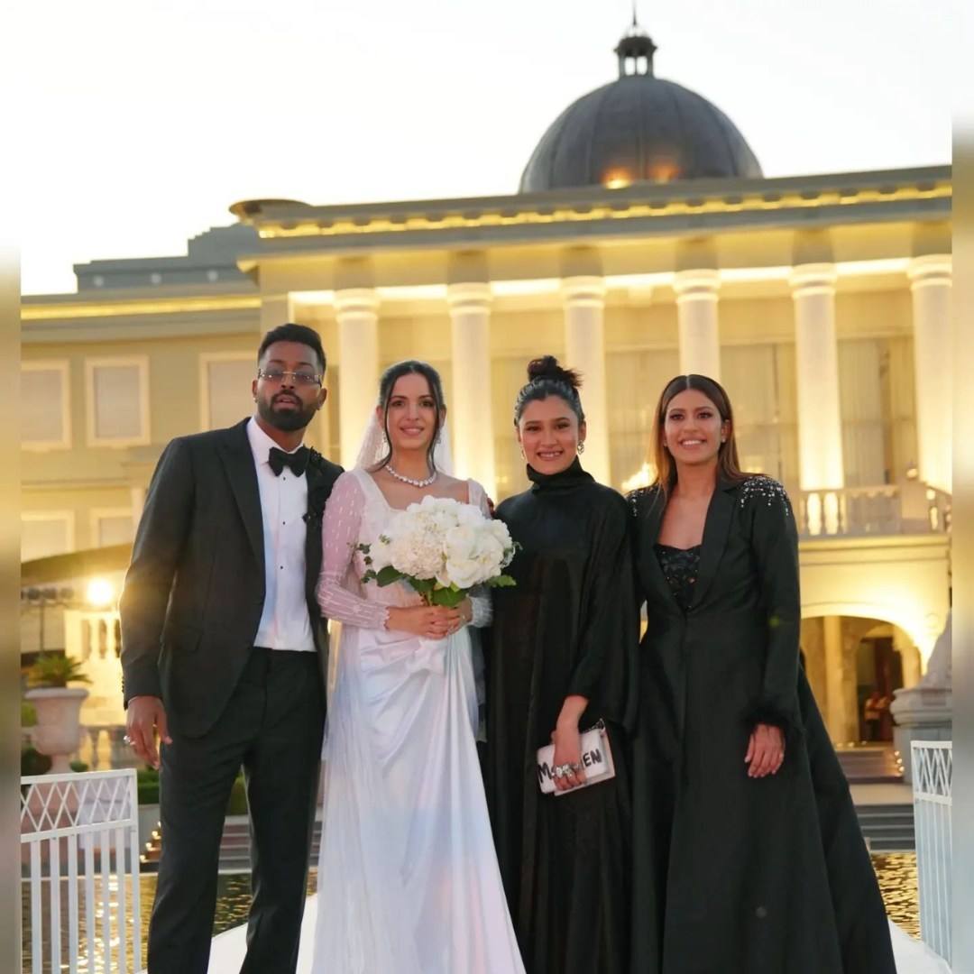 Hardik Pandya-Natasa Stankovic’s New Pics From White Valentine’s Wedding